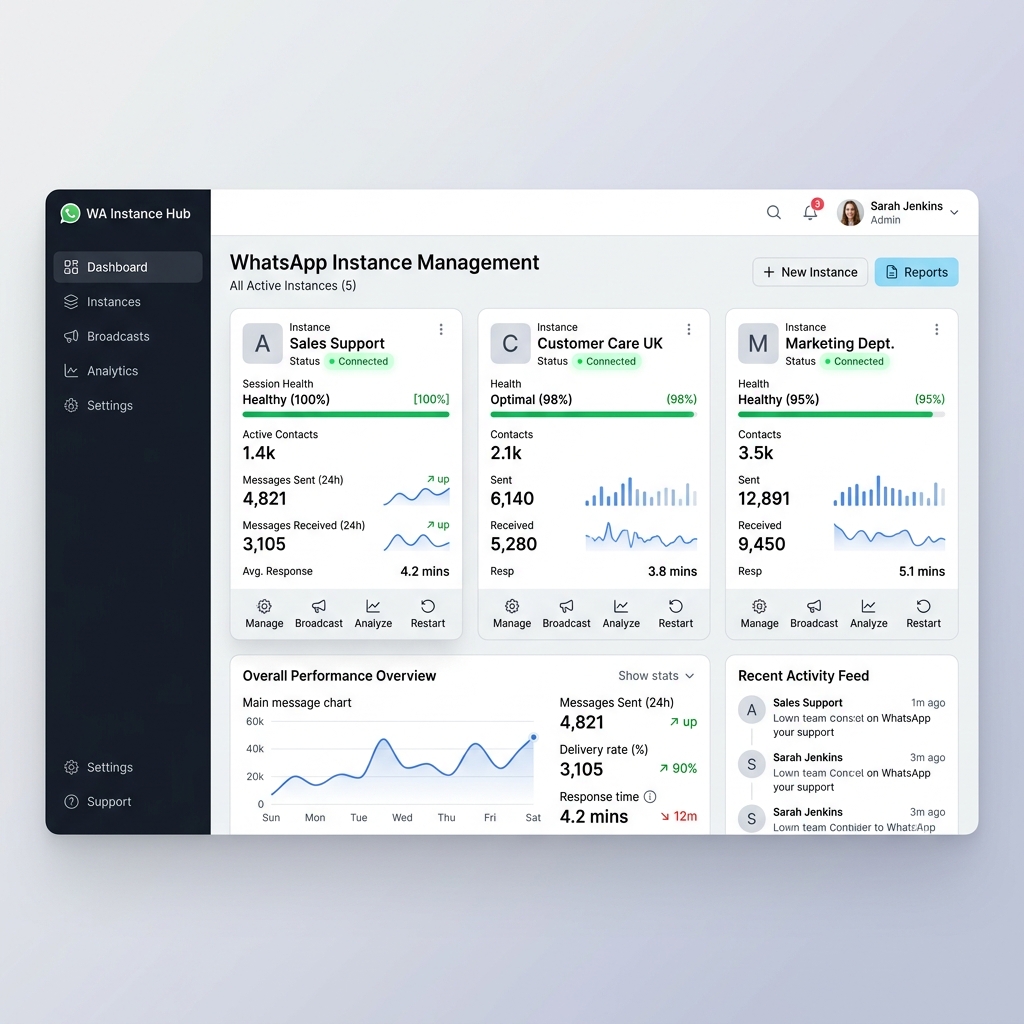 WhatsApp Instances Dashboard